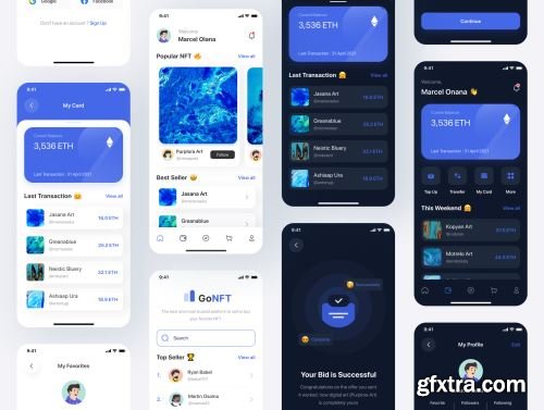 GoNFT - NFT Marketplace Mobile App Ui8.net