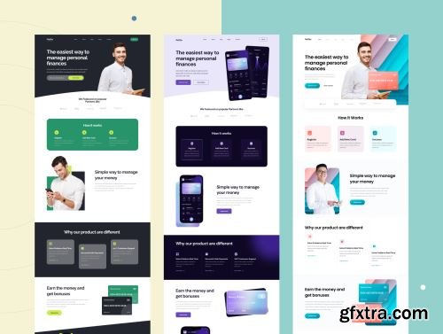 GetPay - 6 Unique Finance Landing Pages Ui8.net