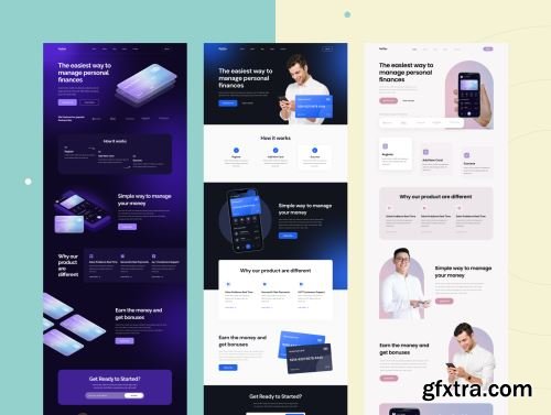 GetPay - 6 Unique Finance Landing Pages Ui8.net