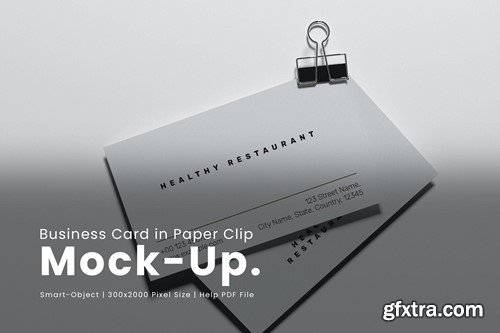 Business Card in Paper Clip Mockup ZDGWL66