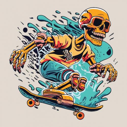 Premium Vector | Skull surfing vector for outdoor t shirt design surfing board Premium PSD