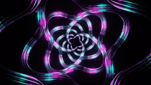 Videohive - Cyan And Pink Moving Spiral Patterns Background Vj Loop In 4K - 48368810 - 48368810