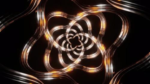 Videohive - Silver And Orange Moving Spiral Patterns Background Vj Loop In 4K - 48368819 - 48368819