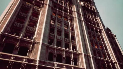 Videohive - A Towering Skyscraper with a Prominent Clock on Its Facade in New York City - 48386732 - 48386732