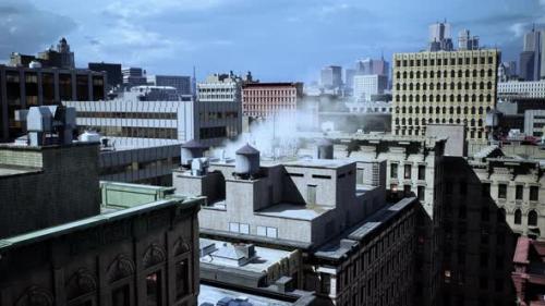 Videohive - A Panoramic Cityscape From a Rooftop Viewpoint - 48387019 - 48387019