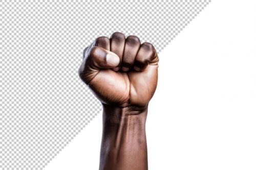 Premium PSD | Black person raising fist Premium PSD