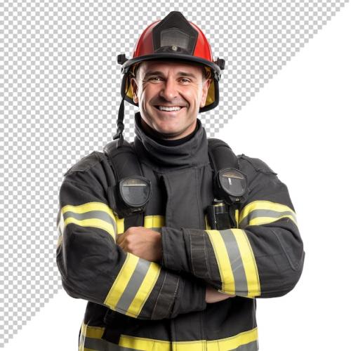 Premium PSD | Mockup of a firefighter Premium PSD