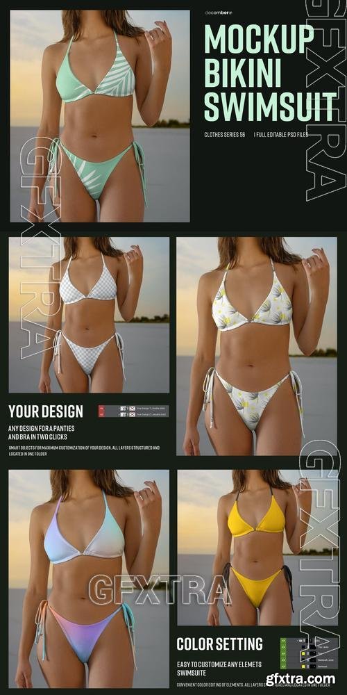 Beach Bikini Mockups. Swimsuit Two Piece LHC44GH