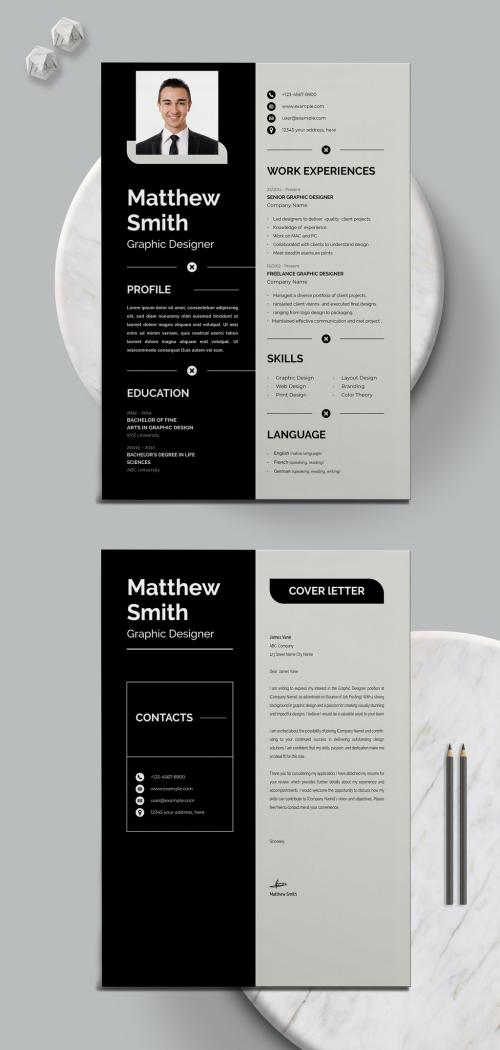 Black & White Resume Template 641279659