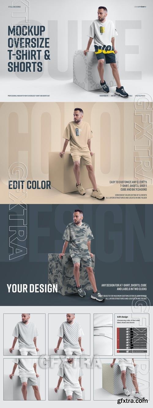 Mockup Oversize T-shirt and Shorts Kit TWMBF2Q