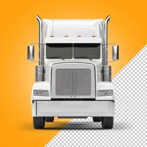 Premium PSD | Mockup of a white american truck Premium PSD