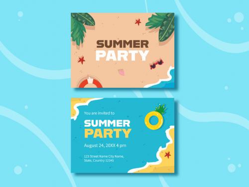 Invitation of Typography Summer Party Cards 640954155