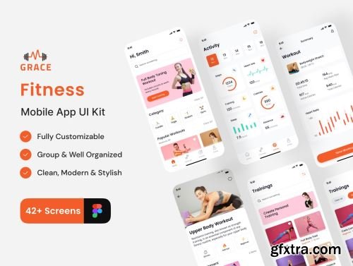 Grace - Fitness App UI Kit Ui8.net