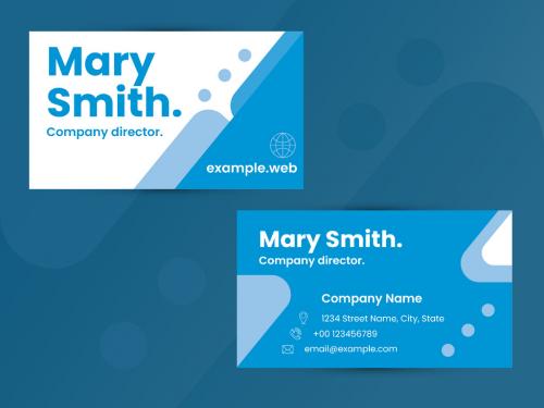 Geometrical Blue Company Business Card 640953649