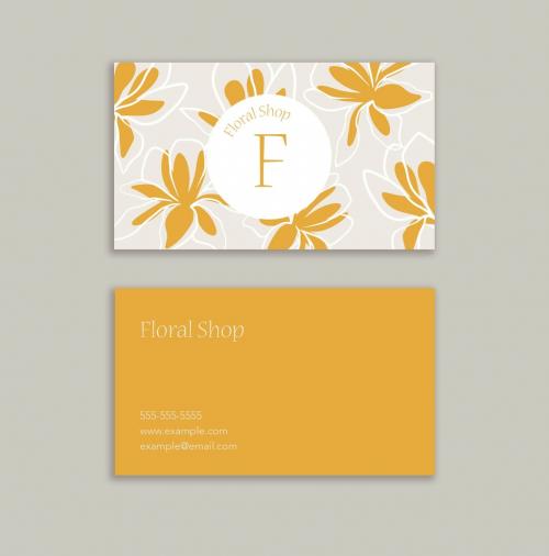 Yellow Floral Buisness Card 640742651