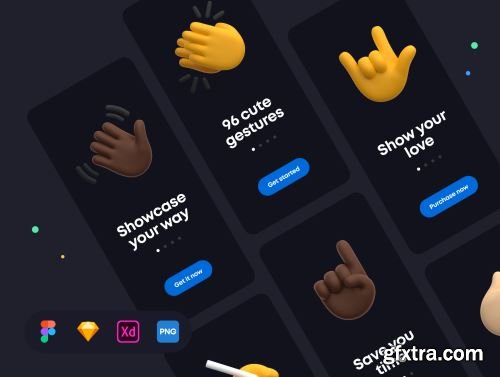 Gestures: 3D Emoji Pack Ui8.net