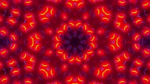 Videohive - Colorful animation design with red background. Kaleidoscope VJ loop - 48301693 - 48301693