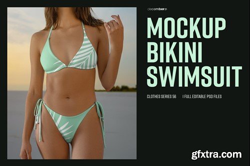 Beach Bikini Mockups. Swimsuit Two Piece LHC44GH