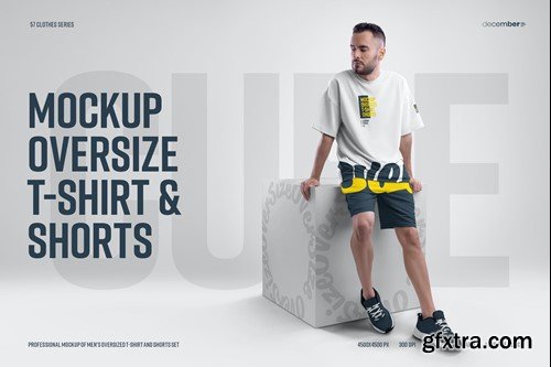 Mockup Oversize T-shirt and Shorts Kit TWMBF2Q