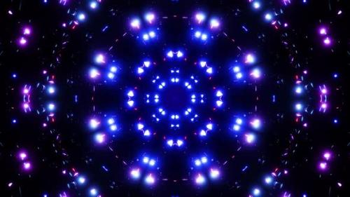 Videohive - Colorful pattern with many small squares and dots in the center. Kaleidoscope VJ loop - 48301713 - 48301713