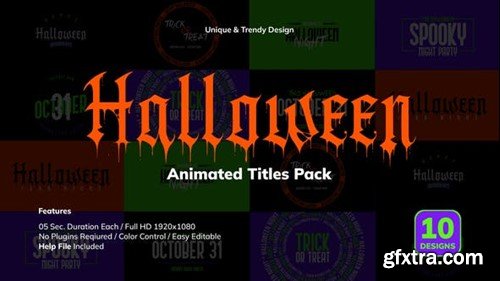 Videohive Halloween Titles Pack 48694628