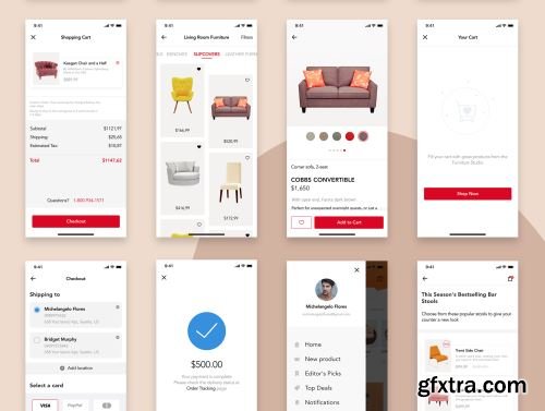 Furniture Design UI Kit Ui8.net