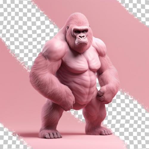 Premium PSD | Gorilla ape depicted against a transparent background Premium PSD