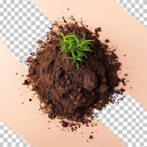 Premium PSD | Grassy dirt heap on transparent background from above Premium PSD