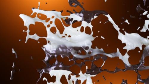 Videohive - Chocolate & Milk Mixing Splash V5 - 48303106 - 48303106