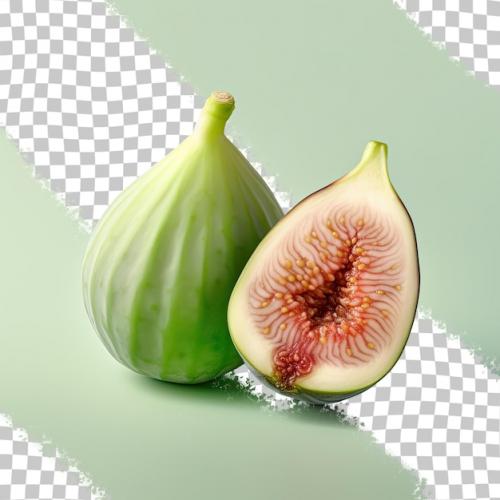 Premium PSD | Green fig fruit isolated on transparent background Premium PSD