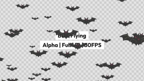 Videohive - Bats Flying with Alpha - 48303167 - 48303167