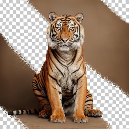 Premium PSD | Isolated tiger staring at camera in darkness Premium PSD