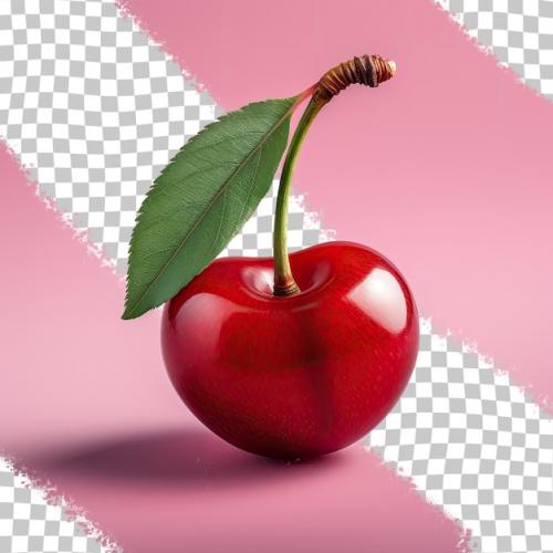 Premium PSD | Isolated red cherry on a transparent background Premium PSD