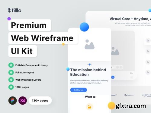 Filllo Web Wireframe UI Kit Ui8.net