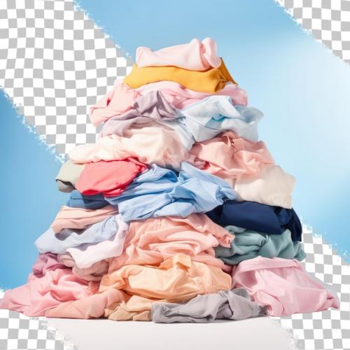 Premium PSD | Mountains of clothes on a transparent background Premium PSD