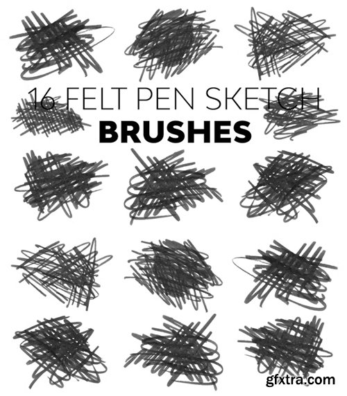 Felt Pen Sketch Brushes for Photoshop