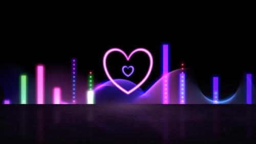 Videohive - Neon Heart Waves - 48306064 - 48306064