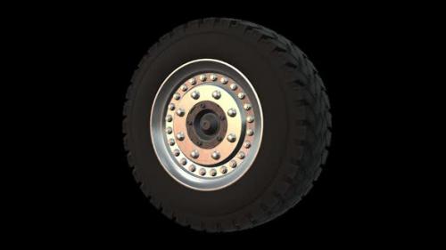 Videohive - 3d rendering animation design of car tires spinning - 48306162 - 48306162