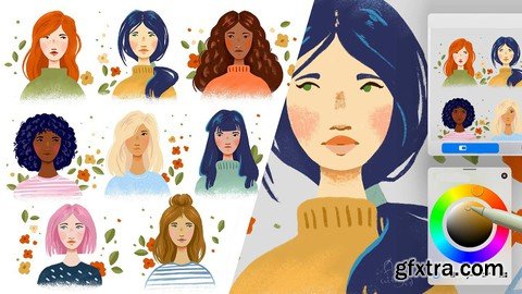 Draw Stylized Mini Portraits and Color Palettes in Procreate