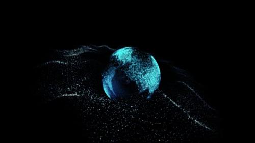 Videohive - abstract 3D rendering of a scientific technology data network surrounding planet earth conveying con - 48306166 - 48306166