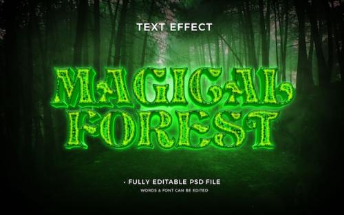 Premium PSD | Enchanted forest text effect Premium PSD