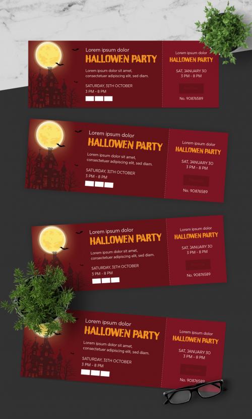 Red Halloween Party Ticket 635373657