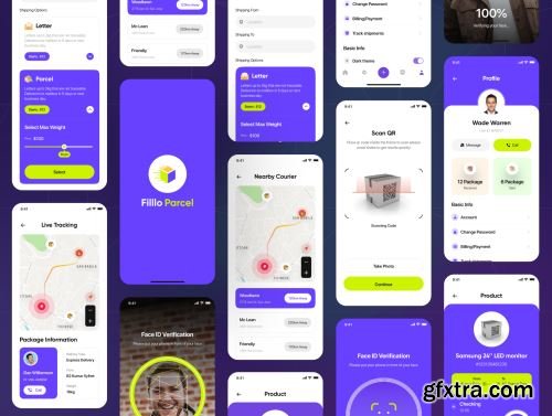 Filllo Parcel Delivery App UI Kit Ui8.net