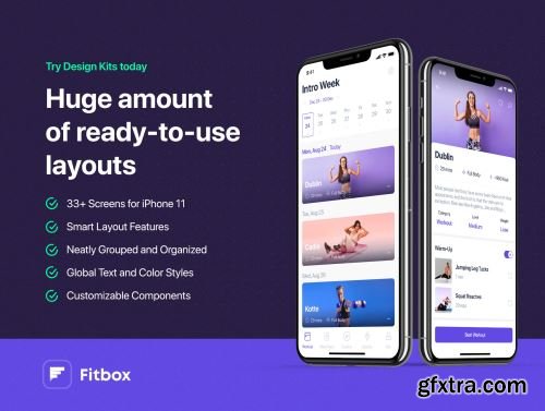 Fitbox - Workouts & Meal Planner UI Kit Ui8.net