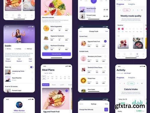 Fitbox - Workouts & Meal Planner UI Kit Ui8.net