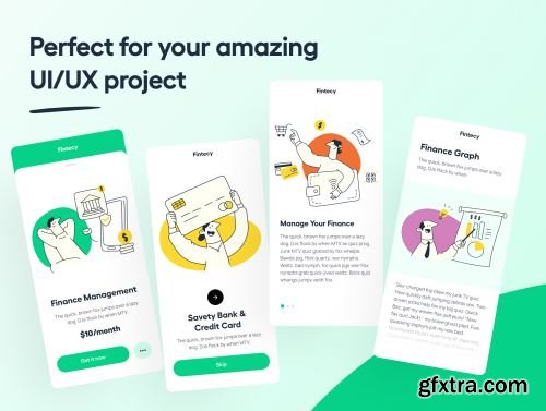 Fintecy - Fintech Startup Illustration Set Ui8.net
