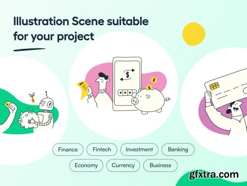Fintecy - Fintech Startup Illustration Set Ui8.net