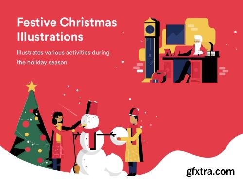 Festive Christmas Illustrations Ui8.net