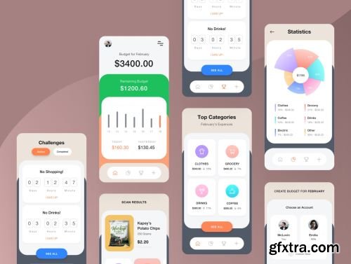 Expense Tracker - Financial iOS App UI KIT Ui8.net