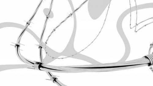 Videohive - Animation with 3d wire and lines - 48310234 - 48310234